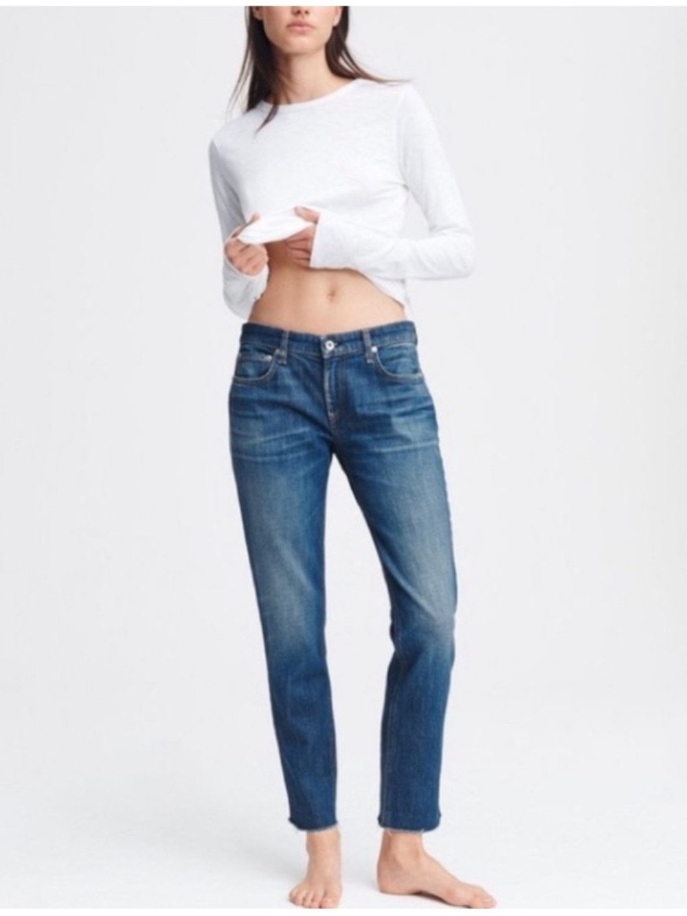 Rag & Bone Dre Low-Rise Slim Boyfriend Blue Women's Jeans EUC